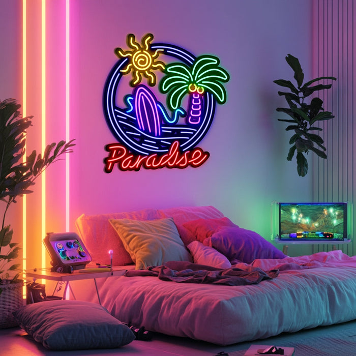Paradise Metal Neon Wall Art- LN0012