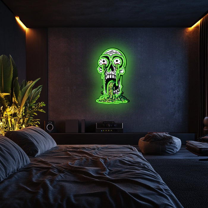 UV Printed Skull Neon Wall Art- LV0029