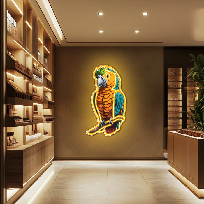 UV Printed Parrot Neon Wall Art- LV0038