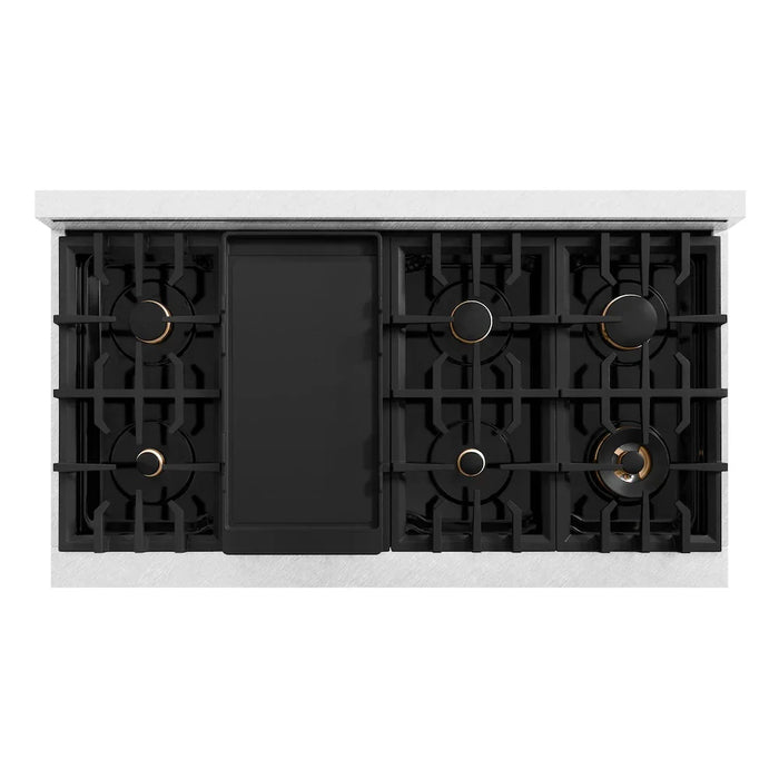 ZLINE 48"Classic Gas Range, Convection Gas Oven, DuraSnow® Stainless Steel, Matte Black CGRSZ-48-MB