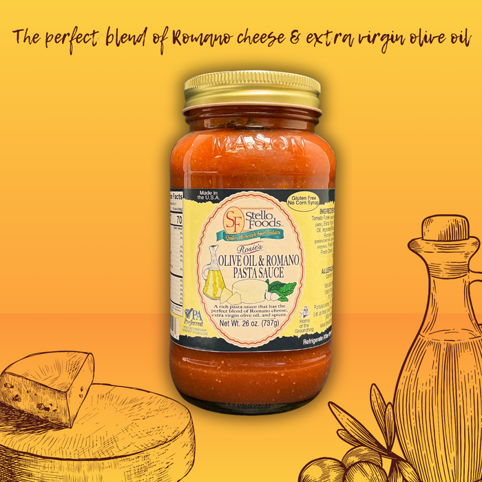 Stello Foods - Rosie's Olive Oil & Romano Pasta Sauce 26 oz