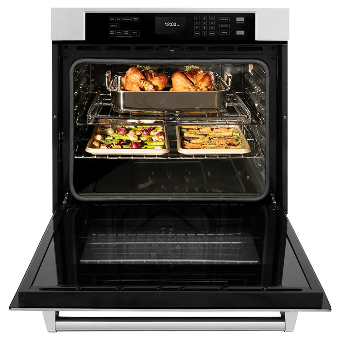 ZLINE 30"Professional True Convection Single Wall Oven, Air Fry, Self Clean, DuraSnow® Stainless Steel WASS-30