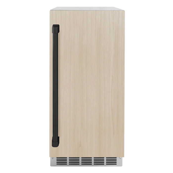 ZLINE 15" Touchstone Clear Cube Ice Maker Drain Pump Panel Ready Door Black Matte Door ICCDPZ-15-MB