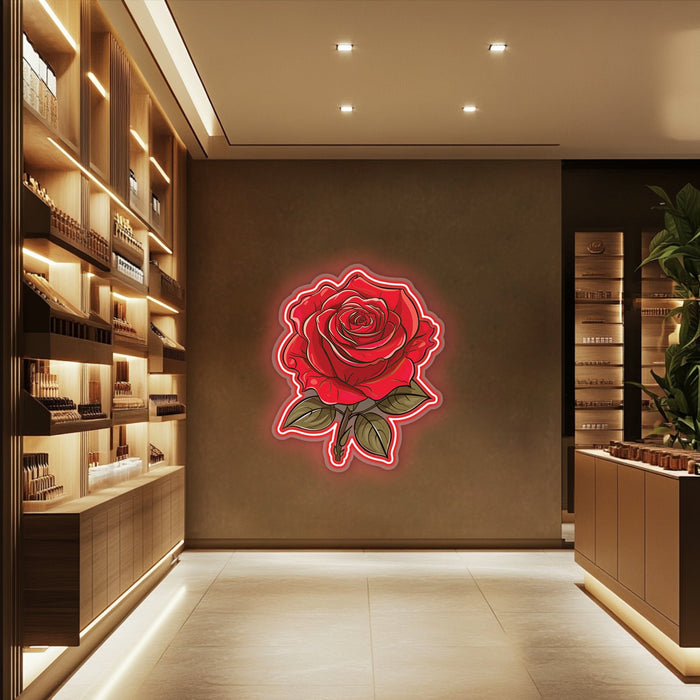 UV Printed Rose Neon Wall Art- LV0073