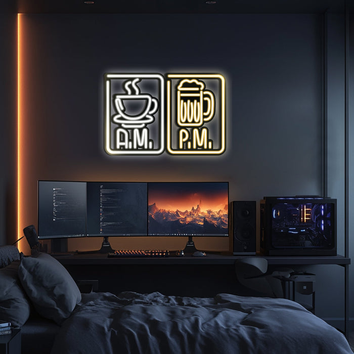 Coffee Lovers Metal Neon Wall Art- LN0024