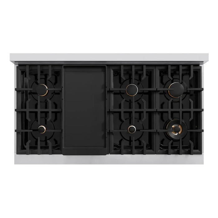 ZLINE 48" Dual Fuel Range, Gas Cooktop, Electric Convection Oven Stainless Steel, Matte Black CDRZ-48-MB