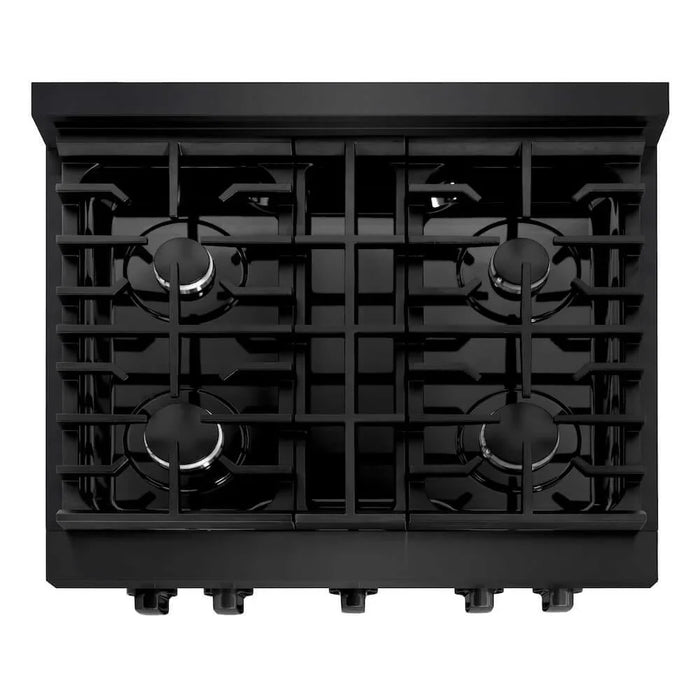 ZLINE 30 in.Gas Range, Convection Gas Oven, Black Stainless Steel, SGRB-30