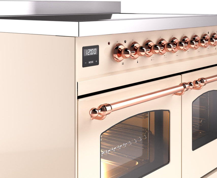 ILVE Nostalgie II 40" Electric Range, Antique White, Copper Trim UPDI406NMPAWP