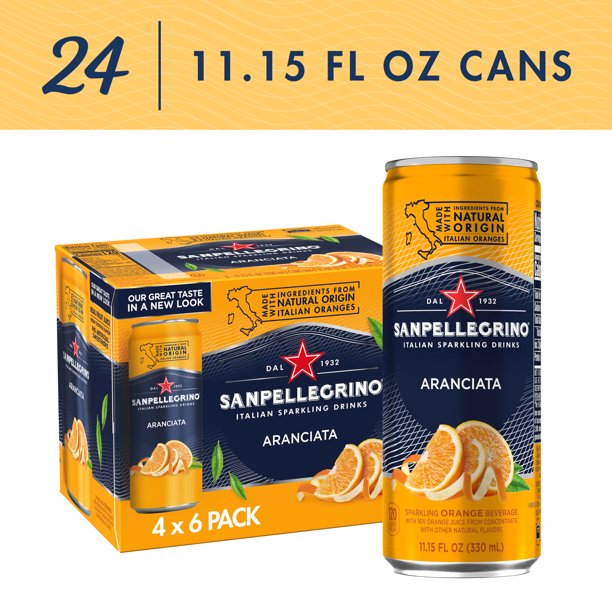 San Pellegrino Aranciata Sparkling Italian Orange Beverage (Pack of 4 - 6.69 fl. oz.)