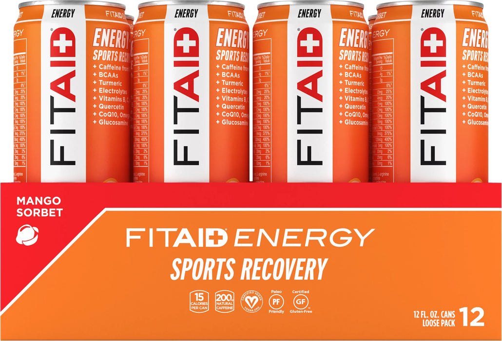 LifeAid Energy Mango Sorbet, 12-Pack of 12 Fl Oz Cans