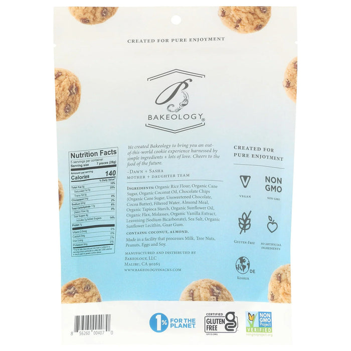 Bakeology Dairy-Free Gluten-Free Chocolate Cookie Bites, Kosher, 5 oz (Pack of 8)