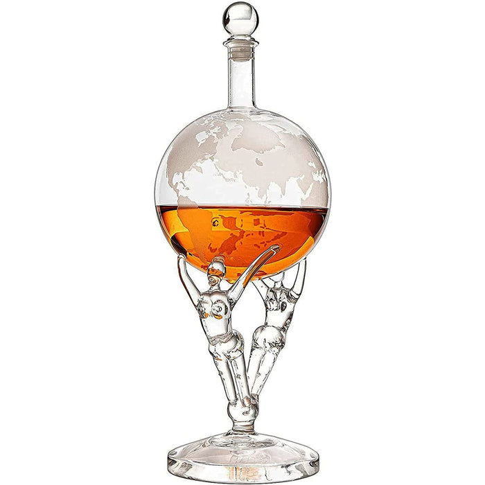 Love Crystal Decanter, For Wine & Whiskey The Wine Savant - 12" Tall - Spirits, Whiskey, Scotch, Bourbon, Cognac and Brandy - 500mL - By The Wine Savant - Lovers Globe Spouse, Partner Gifts