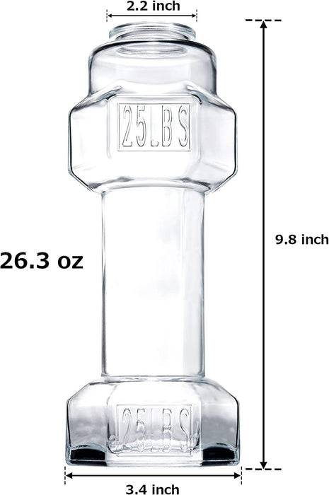 The Wine Savant Set of 4, Dumbbell Beer & Whiskey Glasses, Giant Lifting Beers 26oz Glass | Large Weightlifting to Scale Funny Beer Mug | For Men & Women Cool Beer Glasses Perfect, Gifts for Dad