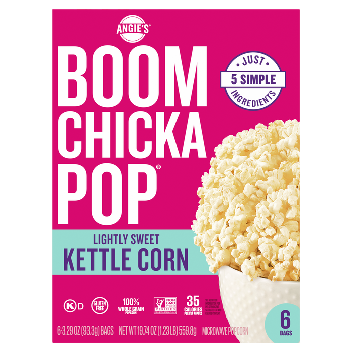 Angie's - Light Sweet Kettle Corn, 19.74 oz (Case of 6) - Gluten-Free Snack