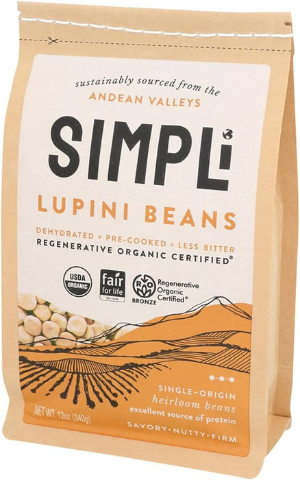 Simpli - Organic Lupini Beans, 12 oz (Pack of 8) - High Protein Kosher