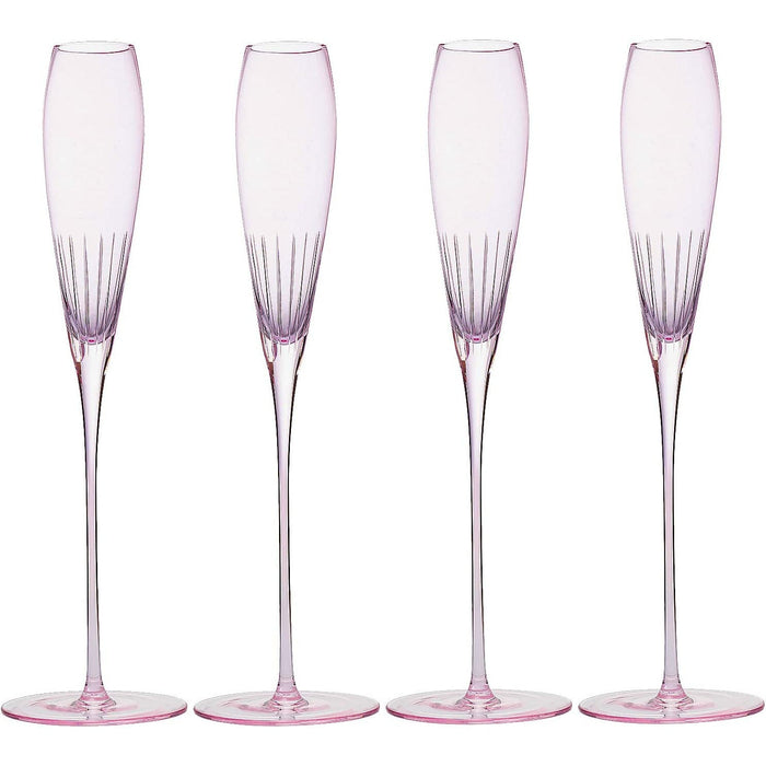 The Wine Savant Parisian Performance Glassware French Paris Collection Crystal Pink Glasses, Red & White Wines For Weddings Present Everyday Beautiful Gift Anniversary (Champagne)