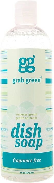 Grab Green Fragrance Free Dish Soap Liquid - Case of 6 (16 Fl. Oz. each)