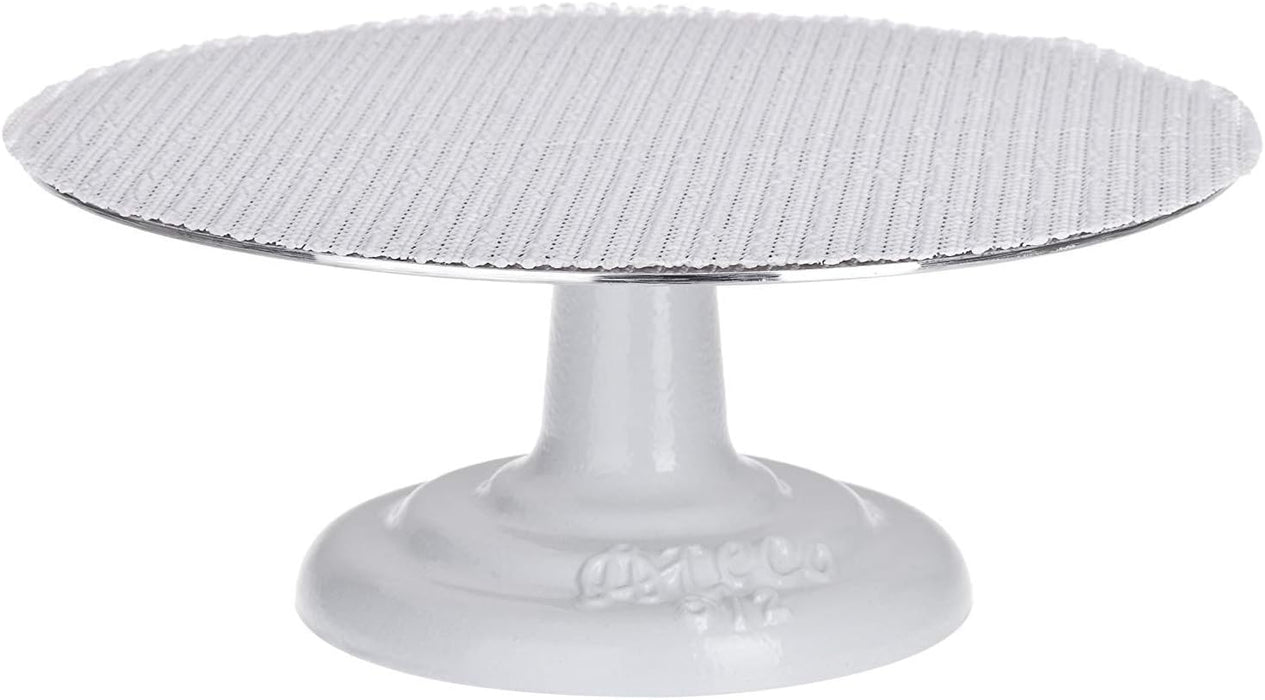 12" Turntable - Standard Decorator's Round - Revolving Cake Turntable / Stand with Cast Iron Base and Aluminum Top