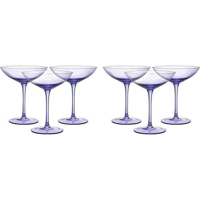 Lavender Champagne Coupes 12oz Set of 6