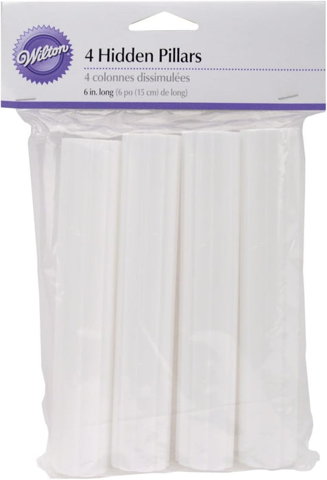 Wilton 191005611,  4-Pack Hidden Pillar for Cakes *Available in 2 sizes*