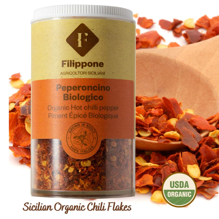 Filippone, Organic Chili Flakes, Italian Pepperoncino 0.70oz (20g)