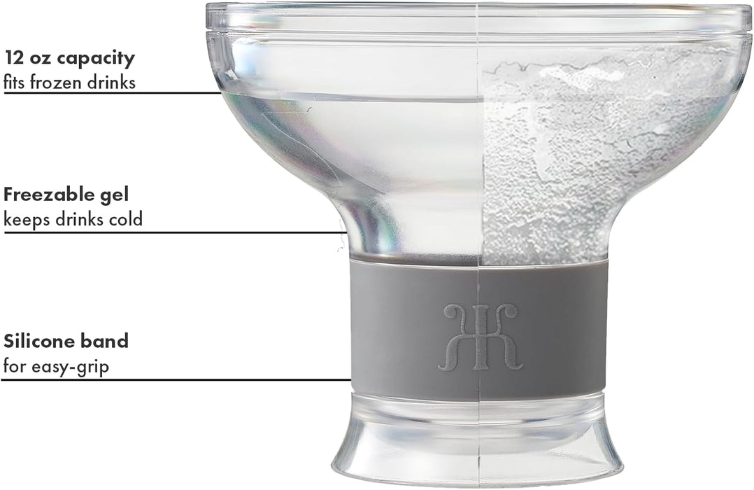 Frozen Margarita & Cocktail Chiller Glasses | Set of 4 | 12 OZ Unbreakable Tritan Acrylic