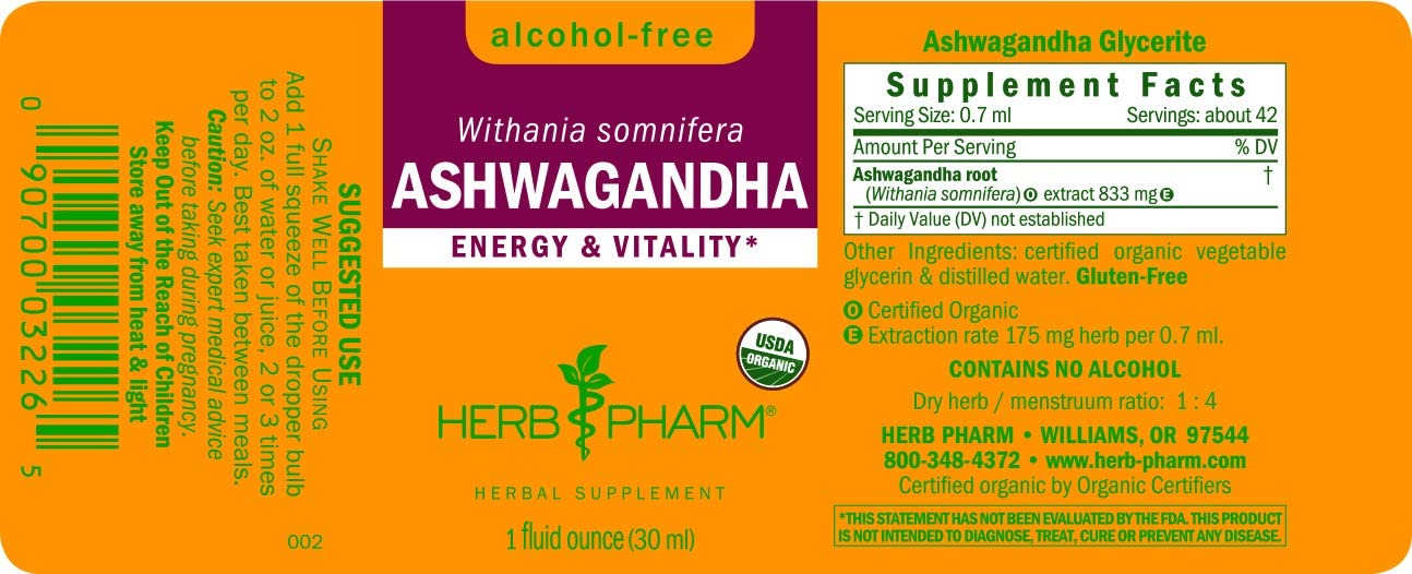 Herb Pharm Ashwagandha Glycerite - 1 Fl Oz