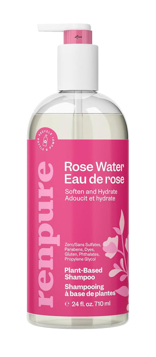 Renpure Rose Water Shampoo - 24 fl oz | Gentle Hydrating Cleanser For Dry Hair