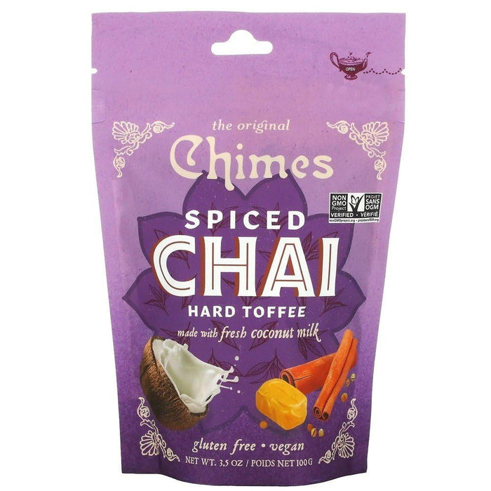 Chimes Hard Toffee Spiced Chai, 3.5 oz (Pack of 12) - Gluten-Free Dairy-Free