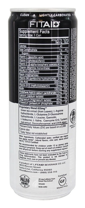 FITAID Recovery Blend - BCAAs, L-Glutamine, Omega-3s - 12 oz Cans (Pack of 12)
