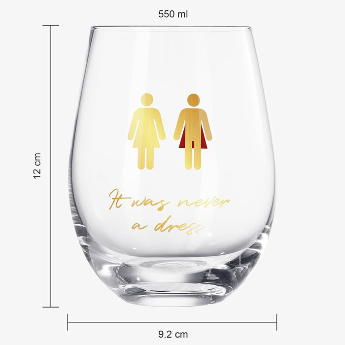 It Was Never a Dress, It Was Always a Cape Wine Glass - Women Empowering Feminist Mug
