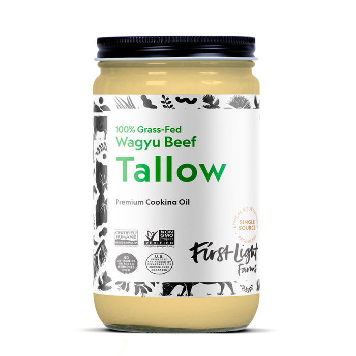 First Light Farms - Wagyu Beef Tallow Oil, 14 oz (Pack of 6) - Cooking, Frying, Baking