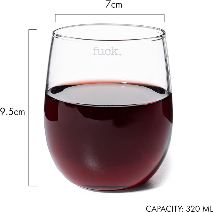 F*CK Wine Glass Single Set, Large 11 oz Glasses (Stemless) — Specialty Food  Source