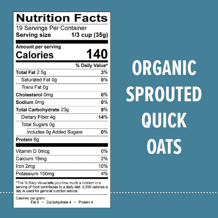 One Degree Organic Sprouted Quick Oats (Pack of 4 - 24 Ounces)