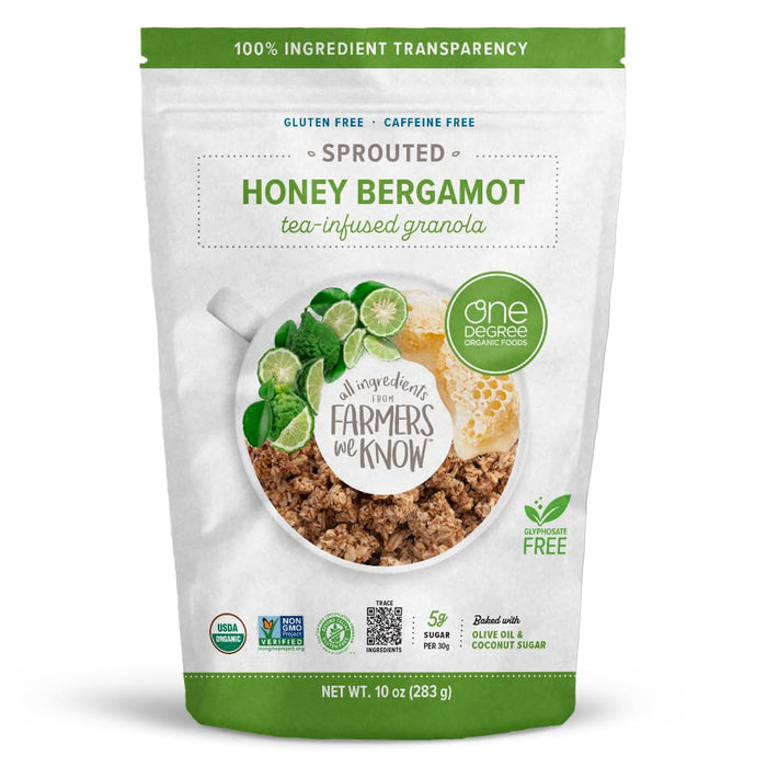 One Degree Organic Foods - Granola, Toasted Honey Bergamot, 10 oz (Pack of 6) - Gluten-Free Breakfast