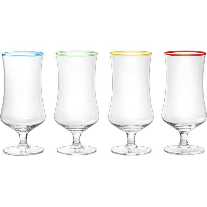 Set of 4 Pina Colada Hurricane Glasses 14oz By The Wine Savant - Cocktail Glasses Set, Pina Colada Glasses, Cocktail Glasses, Martini Glasses, Perfect for Pina Colada's, Refreshing Cocktails, Juice