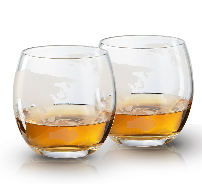 Etched World Decanter whiskey Globe - The Wine Savant Whiskey Gift Set Globe Decanter 750 ml with Antique Ship, Whiskey Stones and 4 World Map 10oz Glasses, Great Gift - Alcohol Related Gift, HOME BAR