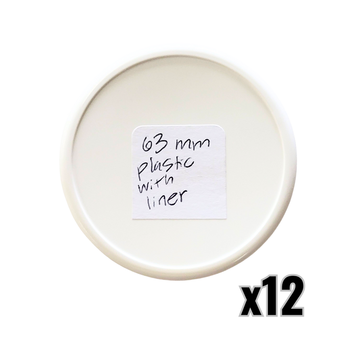 63mm Plastic Lids with Liner