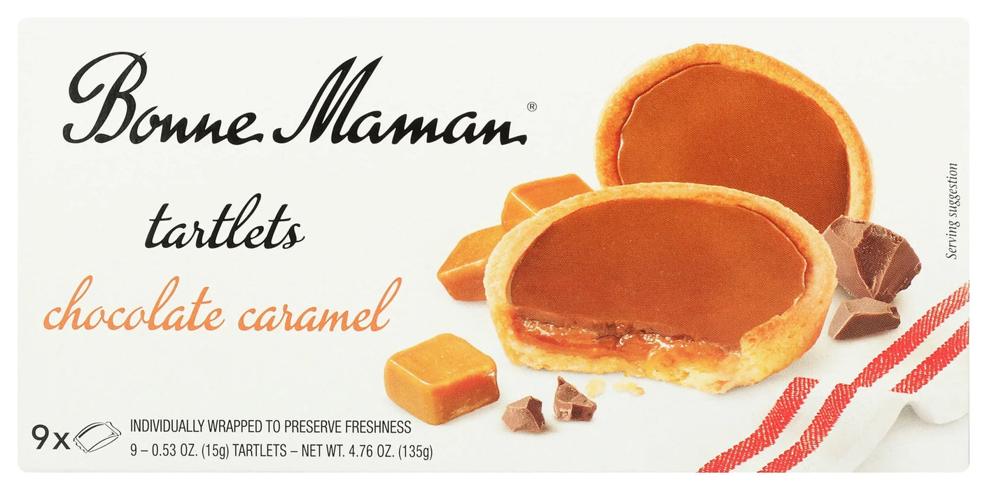 Bonne Maman - Chocolate Caramel Tartlets, 4.76 oz (Case of 12) - French Pastries Dessert