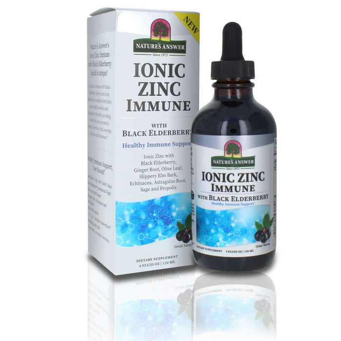 Nature's Answer Ionic Zinc Immune Support Elderberry Liquid, 8 Fl Oz (Pack of 4)