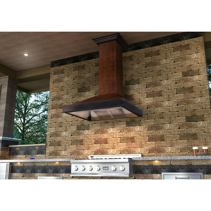 ZLINE 48" Hand-Hammered Copper Finish Wall Range Hood, 655-HBXXX-48