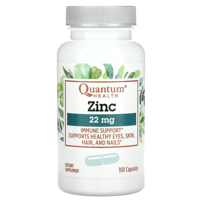 Quantum Health Zinc 22mg, 100 Cap - Immune Support Supplement