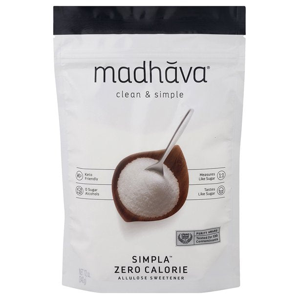 Madhava Honey - Simpla Sweetener, Allulose Clean and Simple (Pack of 6-12 Oz)