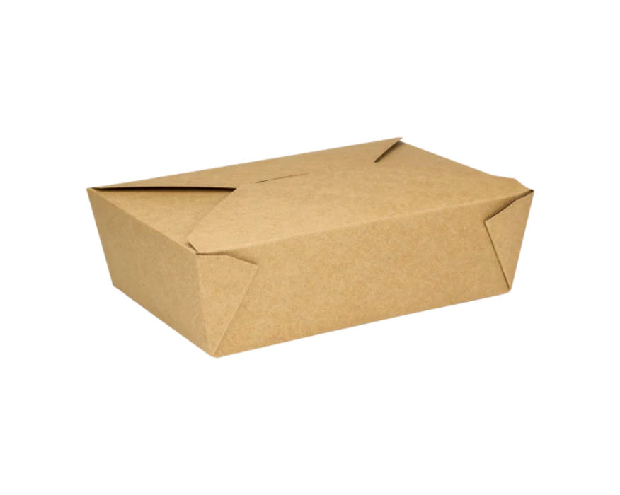 Fold-To-Go Box #4, 110 fl oz, Kraft - 160 pcs