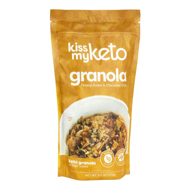 Kiss My Keto - Keto Granola - Peanut Butter & Choc Chips (Pack of 6 - 9.5 Oz)