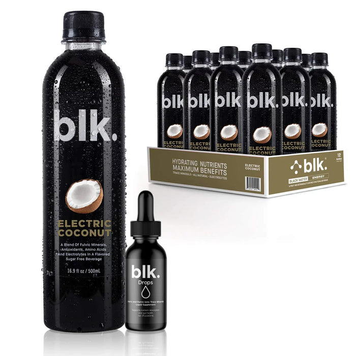Blk Beverages Mineral Water with Electrolytes and Coconut Flavor (Pack of 12 - 16.9 Fl Oz)