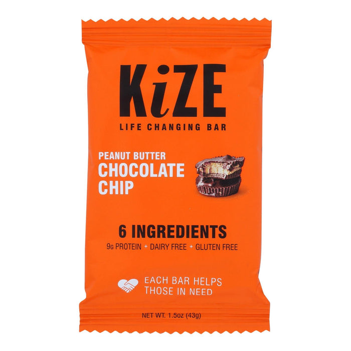 Kize Concepts - Energy Bar Raw Peanut Butter Chocolate Chip (Pack of 10 1.5oz)