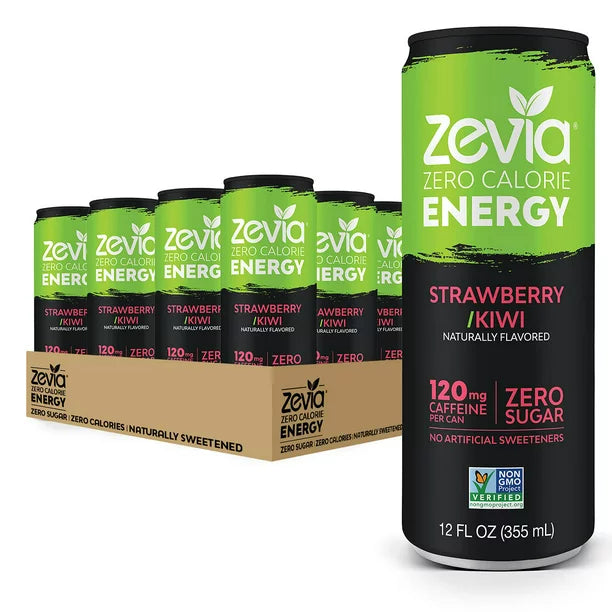 Zevia Energy Straw Kiwi, 12 x 12 Fl Oz