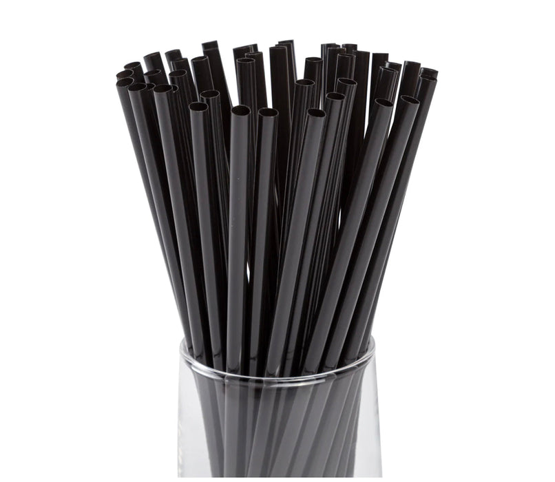 Straw, 7.75", Jumbo, Unwrapped, Black, 12,000 pcs