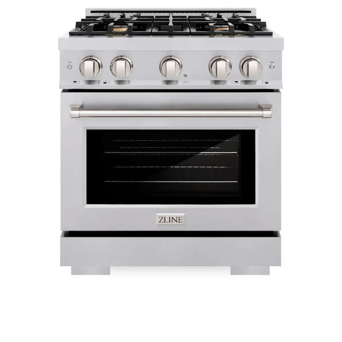 ZLINE 30" Select Gas Range Convection Gas Oven Stainless Steel Brass Burners HGR-BR-30